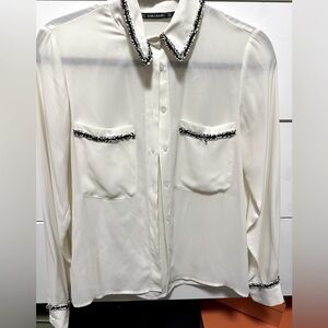 Zara shirt with tweed details